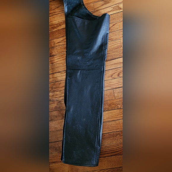 Chaps Genuine Leather Motorcycle Pro Rider Black Size Large - Picture 14 of 15